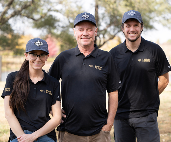 Warriors' Best Friend founder, Joe Jeffers, with two WBF associates.
