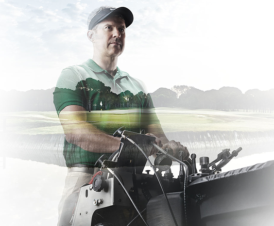 A man in a cap and green shirt