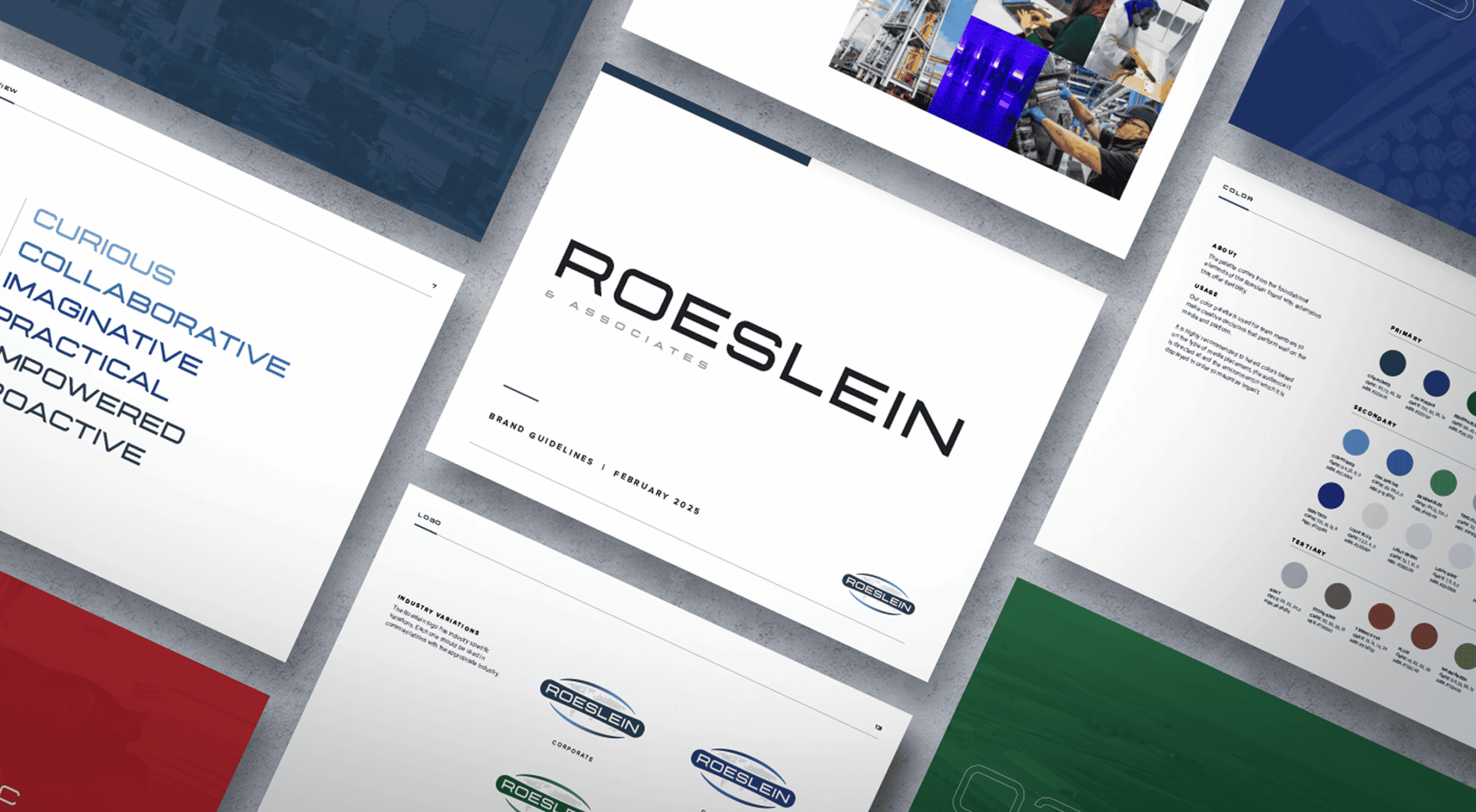 Sample images from the Roeslein Brand Guidelines. 